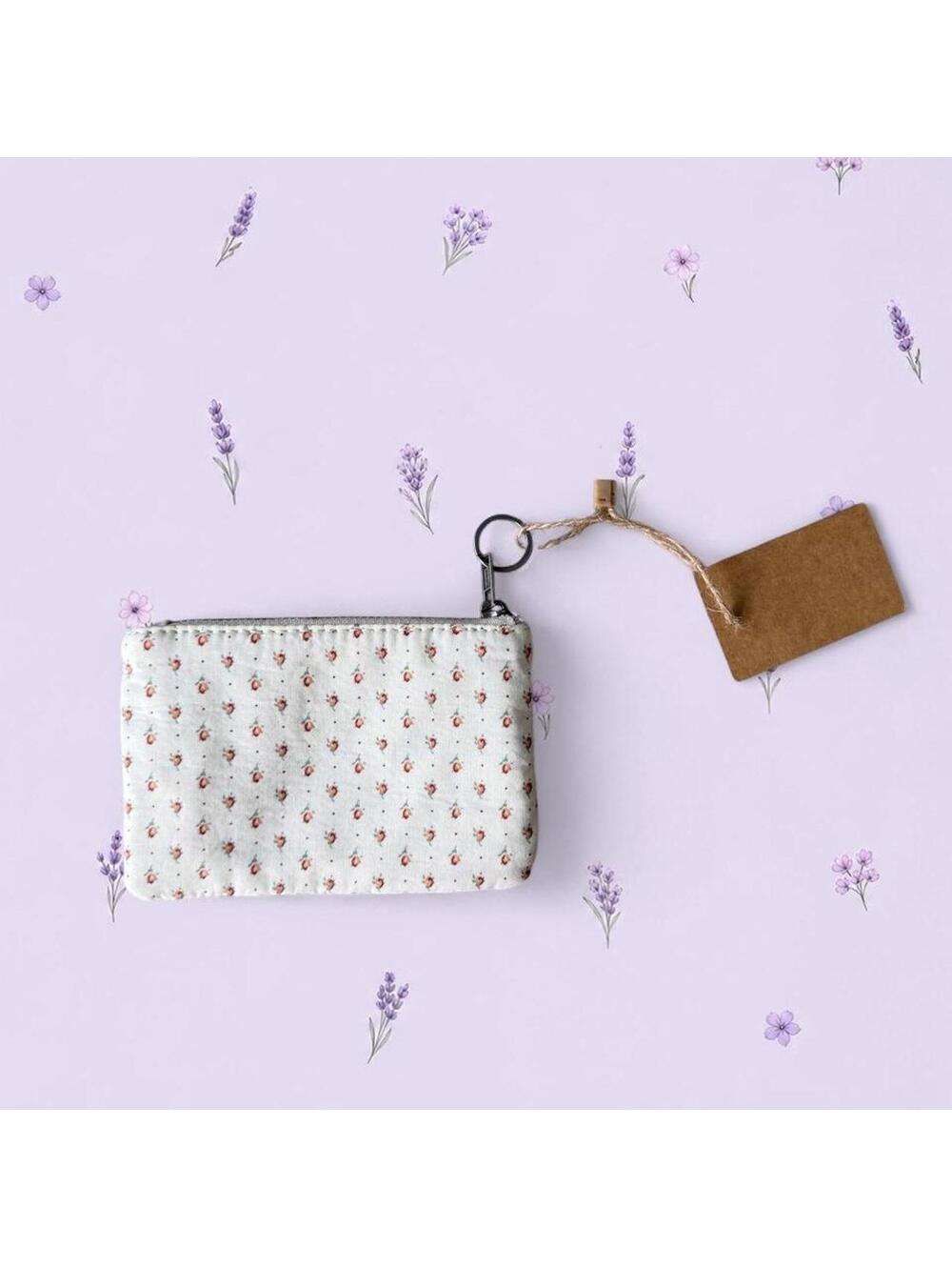 Brandy Melville coin purse white with flowers